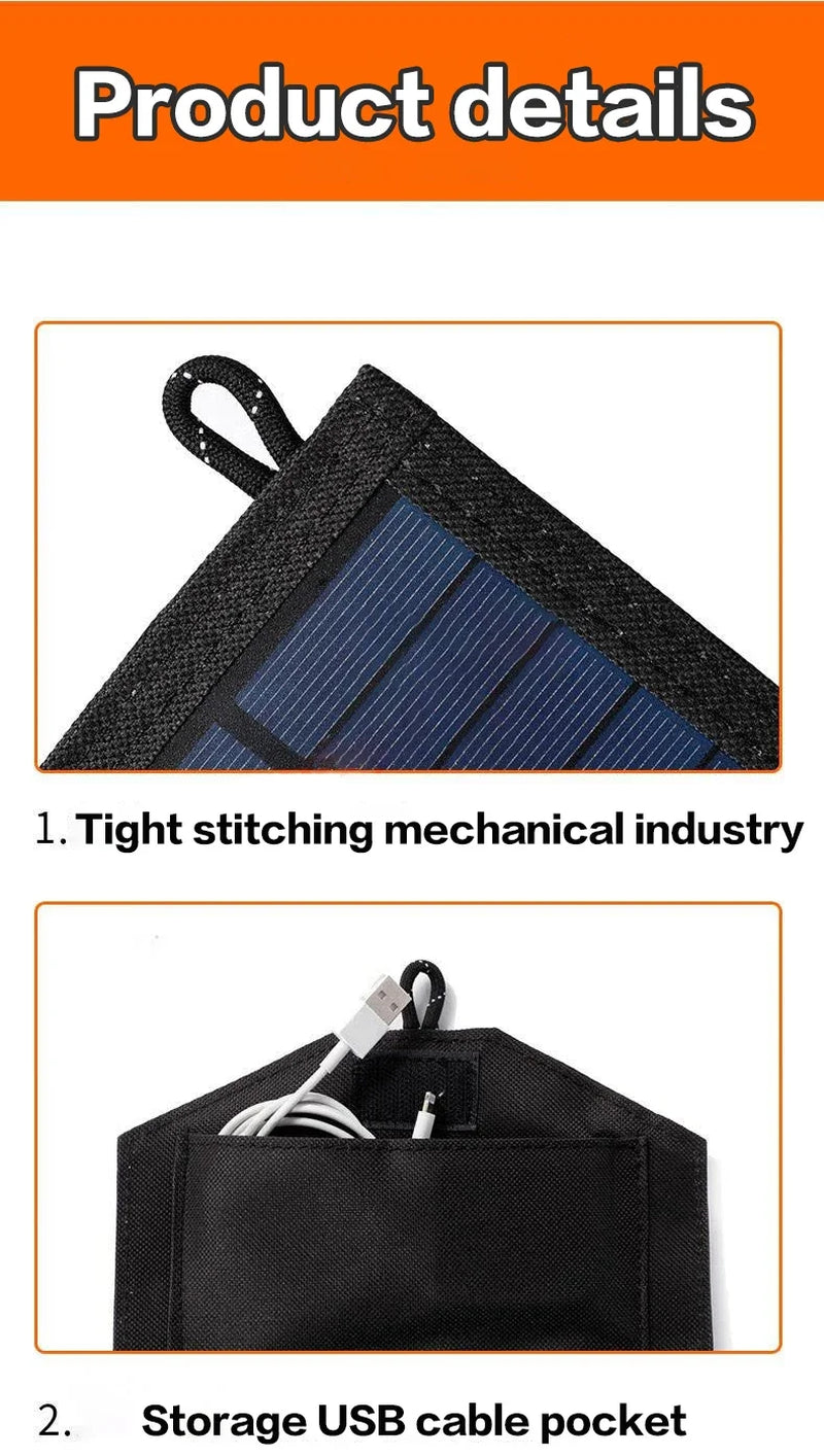 6 Fold 800W Foldable Solar Panel 20W/H Portable Solar Panels Fast Charger USB 5V DC Full Time Solar Panel Mobile Power Supply