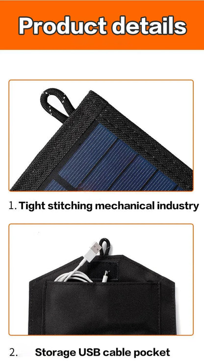 6 Fold 800W Foldable Solar Panel 20W/H Portable Solar Panels Fast Charger USB 5V DC Full Time Solar Panel Mobile Power Supply