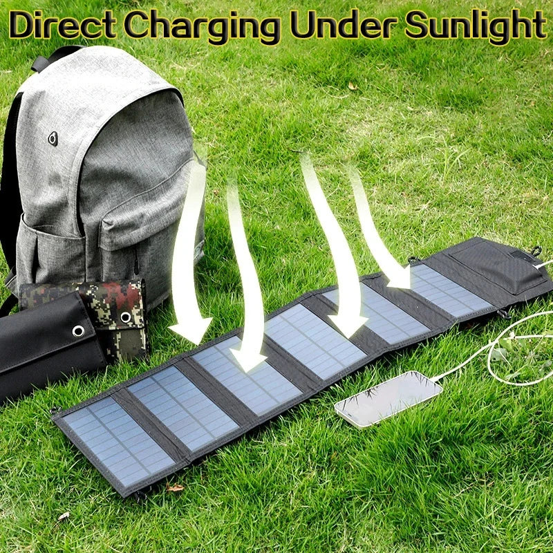 6 Fold 800W Foldable Solar Panel 20W/H Portable Solar Panels Fast Charger USB 5V DC Full Time Solar Panel Mobile Power Supply